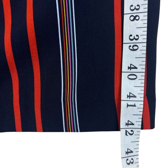 Rachel Zoe Striped Wide Leg Pants 4 | Navy Red Palazzo Boho High Waist Resort - Picture 11 of 11